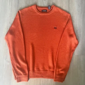 Chaps Ralph Lauren Crewneck Sweater Sz Large Cotton Orange Preppy Pullover - Picture 1 of 6