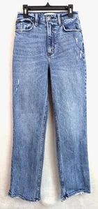 Abercrombie sz 25/0s Jeans The 90's straight ultra high rise denim blue 2626 - Picture 1 of 8