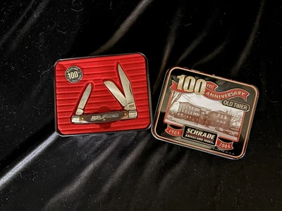 Cuchillo y lata Schrade USA 34OT Old Timer Stockman 100 aniversario 1904-2004  Foto 1 de 4