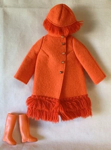 Barbie Fiery Felt Coat, Hat, Boots, Hanger Mod Era Vintage 1789 - Picture 1 of 8