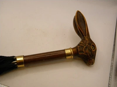 Rare Vintage Comoy's Of London Umbrella Rabbit Head Spring Loaded Italy Made - Image 1 of 4