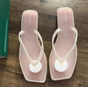 Lauren Lorraine Tampa rosa Zehenstegsandale mit Strass Größe 9,5 - Bild 1 von 3