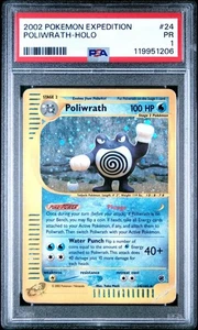 PSA 1 2002 Expedition Poliwrath Holo Foil 24/165 WOTC E-Reader Series Pokemon - Picture 1 of 2