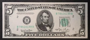 Gem UNC Series 1950 $5 New York district Federal Reserve Note * - Picture 1 of 3