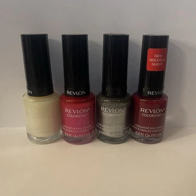 Lot 4 Revlon Colorstay Longwear Nail Enamel Polish 0.4 fl oz 030 070 130 160 - Image 1 of 2