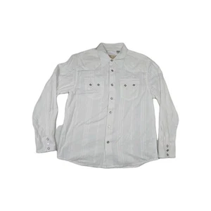 Scully Men's Size Large White Gunfighter Square Pearl Snap Western Shirt - Picture 1 of 10