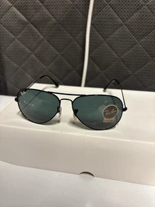 RAY BAN Sunglasses RB 3025 58/14 Black Frame Aviator Black Lens 58-14-138 - Picture 1 of 4