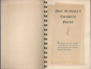 Don McNeill's favorite Poems memory time selections Breakfast club 1951 1st ABC - Picture 1 of 12