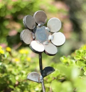 Rustic Recycled Metal Garden Ornaments: Unique Welded Flower Yard Art Decoration - Picture 1 of 9