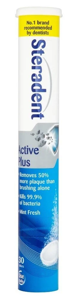 Steradent Active Plus Tablets - 30 per Pack