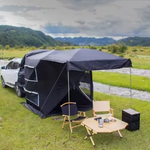 Universal SUV Camp Tent Shelter Car Sun Canopy 4 Person Japan Black Affordable - Picture 1 of 22