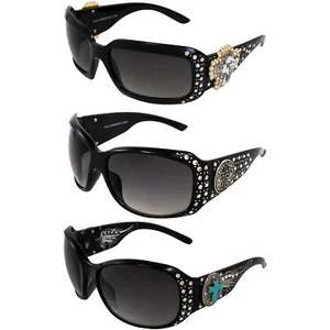 Rodeo Queen 3 Pairs of Fashionable Riding Women’s Sunglasses Black Frame w/ - Picture 1 of 7