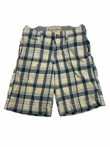 Abercrombie Vintage Y2K Girls Blue Plaid Bermuda Shorts Size 12 - Picture 1 of 19