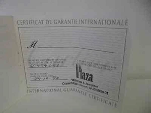 Original Cartier International Certificate of Guarantee CC494088 - Picture 1 of 1
