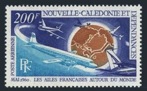 New Caledonia C72, MNH. Mi 484. Paris-Noumea flight, 10th Ann. 1970.Planes,Globe - Picture 1 of 1