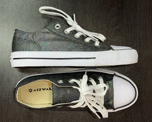 Airwalk Women's Legacee Black & White Canvas Lace-Up Sneakers Shoes Size 7.5 - Picture 1 of 9
