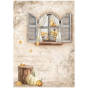 PAPEL ARROZ STAMPERIA A4 - ARMONÍA DORADA - VENTANA - Decoupage - Imagen 1 de 1