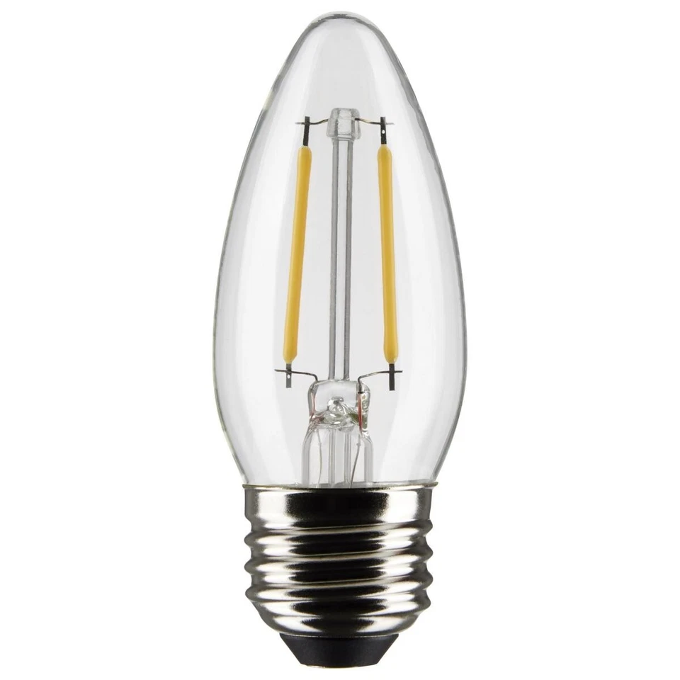 Satco S21282 - 3 Watt LED B11 Decorative Clear Light bulbs - 2700K - 6 Pack - Image 1 of 4