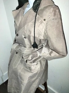 VINTAGE DIESEL DENIM DIVISION Belted Trenchcoat Women's M TAN Y2K, Worn 2x - Picture 1 of 17