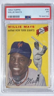 1954 Topps #90 Willie Mays New York Giants PSA 1 Foto 1 de 2