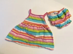 Bonnie Baby Girls  Sun Dress w/Bloomers Size 3-6 months Pink Blue Green 2 pc GUC - Picture 1 of 3