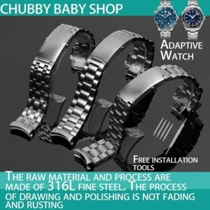 20 22mm Silver Stainless Steel Watchband Strap For Omega Seamaster Speedmaster - Picture 1 of 15
