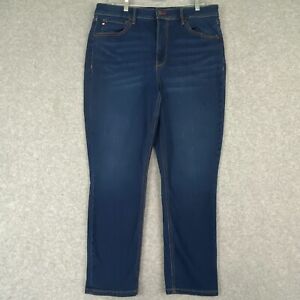 Tommy Hilfiger Jeans Womens Size 14 Blue Straight Ankle High Rise Dark  Denim