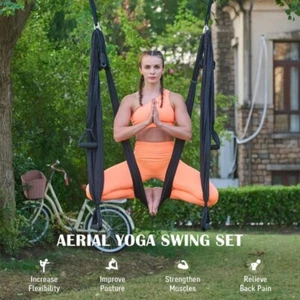 Aerial Yoga Swing Sling Strong Yoga Hammock Kit Set Trapeze Inversion Equipment - Picture 1 of 17