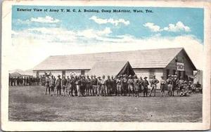 USA Exterior View of Army YMCA Building Camp MacArthur Waco Texas Postcard 09.49 - Picture 1 of 2
