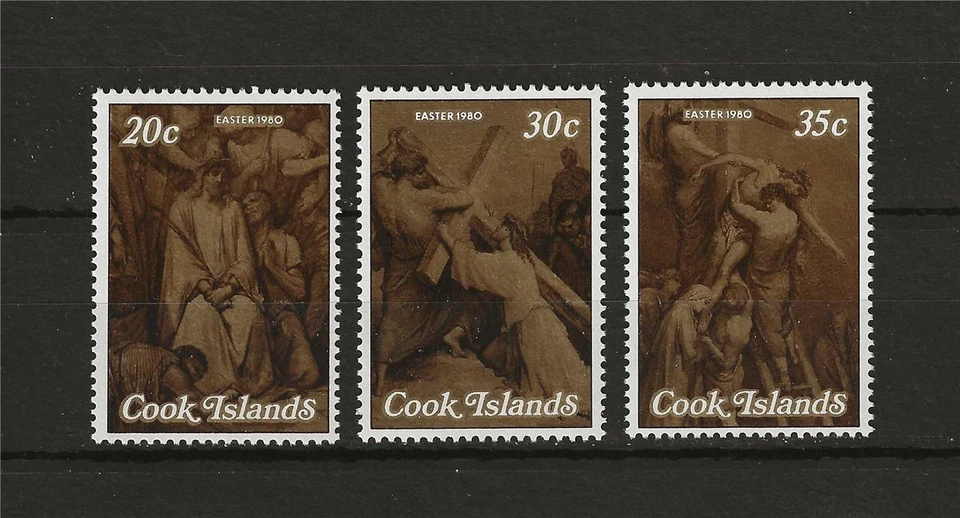 Islas Cook 1980 Sc# 541-43 conjunto ilustración bíblica por Gustave Dore MNH Foto 1 de 1