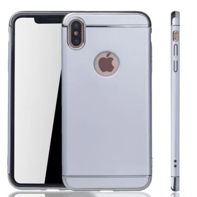 Apple IPHONE Xs Max Custodia Cellulare Cover Protezione Protettiva Bumper Silver - Immagine 1 di 4