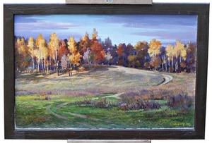 Radchenko - Paisaje de otoño - Óleo sobre lienzo - Firmado 2003 - con marco - Imagen 1 de 6