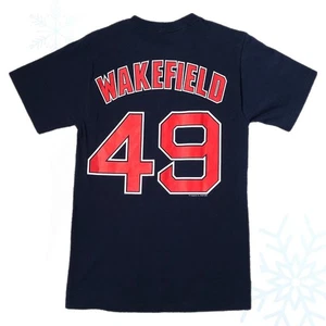 Vintage 2004 MLB Boston Red Sox Tim Wakefield *YOUTH* Jersey T-Shirt Navy - Picture 1 of 5