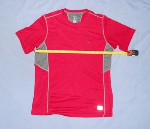 REI Active T-Shirt, Herren Large, rot mit grau, 100% Polyester - Bild 1 von 5