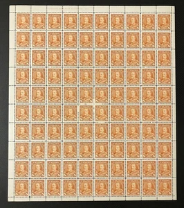 Canada sheet of 100 mint nh 222 plate 1 upper right, 8 cent George V [ [115 - Picture 1 of 1