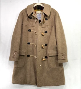 Vintage Olympic Convoy Coat Women M Wool Linen Blend Duffle Toggles Austria 70s - Picture 1 of 12