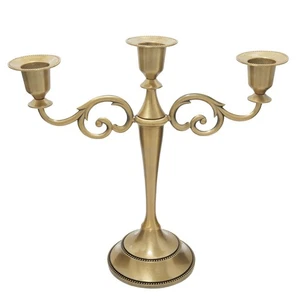3 Candle Metal Candelabra – Candlesticks Holder for Formal Events, Wedding, C... - Picture 1 of 7