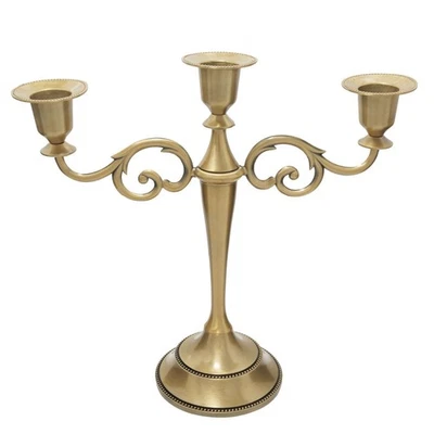 3 Candle Metal Candelabra – Candlesticks Holder for Formal Events, Wedding, C... - Image 1 of 4