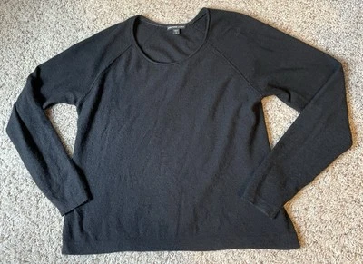 James Perse Black Cashmere Sweater Womens 2 (M) Pullover Long Sleeve ~FLAWS~ - Image 1 of 4