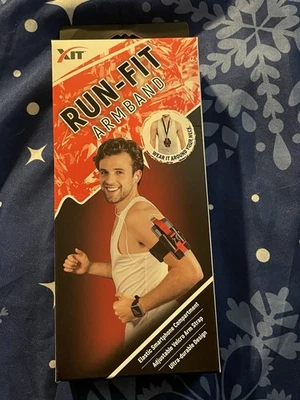 XIT Run-Fit Arm Band Elastic Phone Compartment Adjustable Detachable Lanyard New - Image 1 of 4