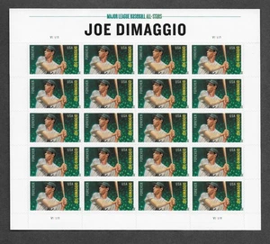 MMK Philately: US Scott #4697 MNH Pane (20) Joe DiMaggio Forever Stamps SCV $22 - Picture 1 of 2