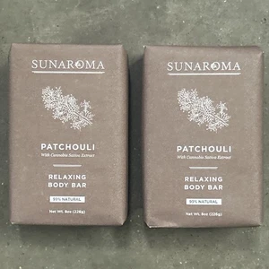 Jabón en barra corporal de aceite de pachulí y lavanda Sunaroma, 8 onzas (paquete de 2) - Imagen 1 de 6