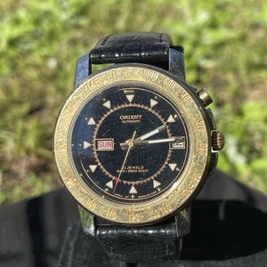 Vintage Orient Automatic 21 Jewels 30M Tachymeter Day-Date 38mm Men’s Watch - Picture 1 of 10