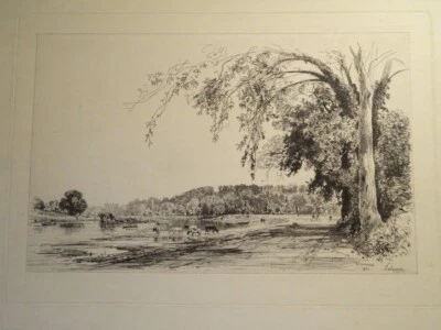 Maxime LALANNE (1827-1886) GRAVURE EAU FORTE RICHMOND LONDON IMPRESSIONNISME - Photo 1/4