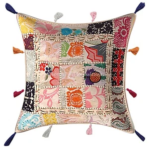 Boho Bohemian Cushion Cover Patchwork Cowrie Shell Throw Decor Pillow Cover Case - Picture 1 of 5