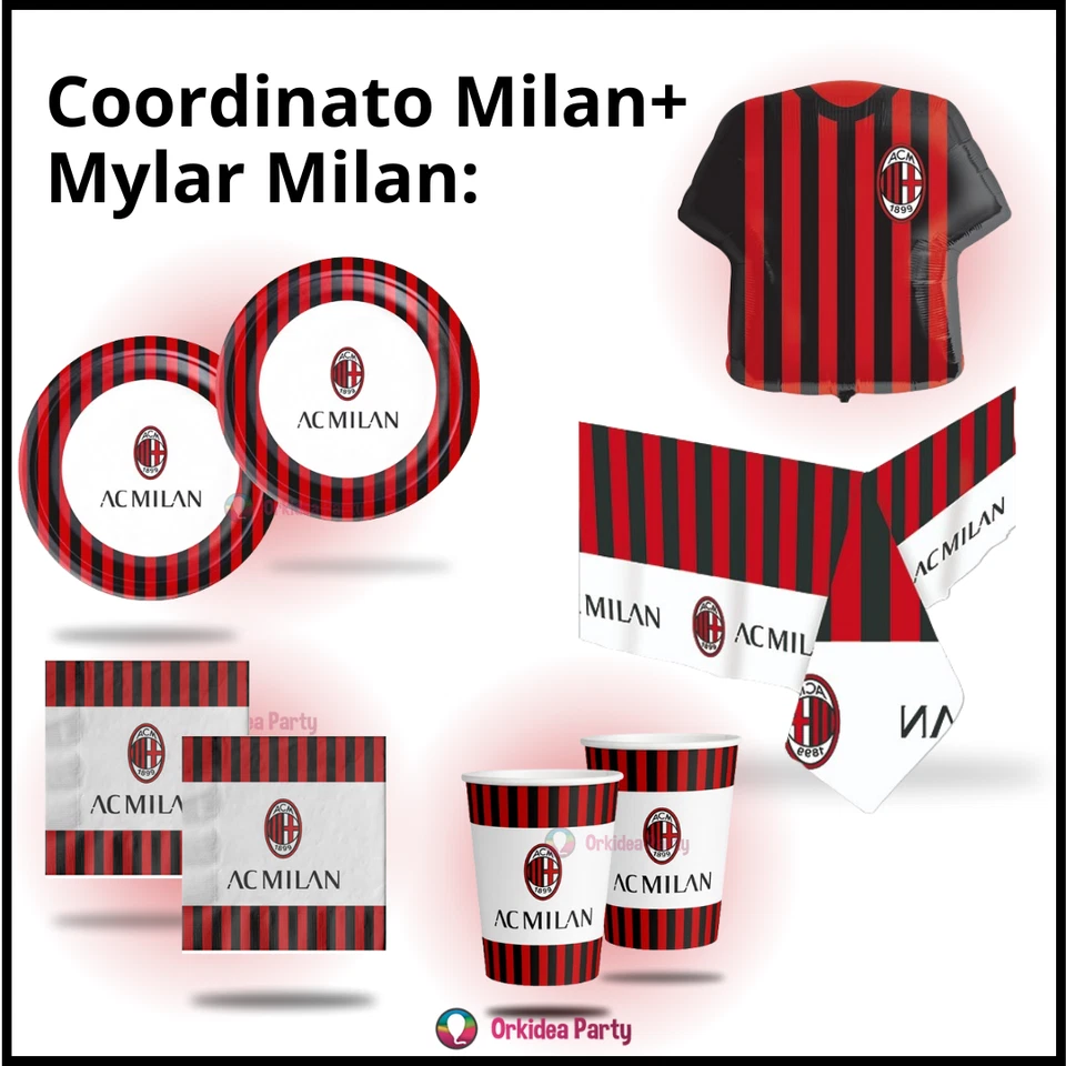 A.C. MILAN KIT COORDINATO COMPLEANNO FESTA BIMBO TIFOSO ROSSONERO+SS MILAN - Immagine 1 di 1