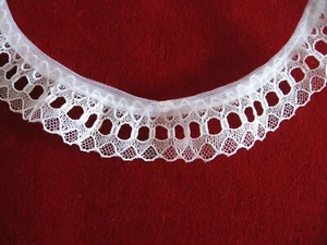 WHITE LACE TRIM - 7/8" INCH WIDE - 3 YARDS - 100% POLYESTER #4 - Picture 1 of 1