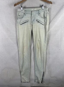 PIERRE BALMAIN Jeans Denim Cotton Women's Slim Pants Size 26 40 Yellow/Blue READ - Picture 1 of 10