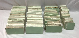Antique VTG Lot 111 Ceramic Jadeite Green Thick Subway Tile Crafts Old 1640-24B - Picture 1 of 24