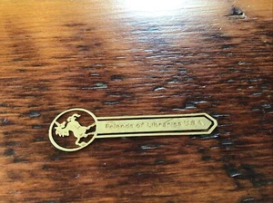 Vintage Friends Of Libraries USA Unicorn Bookmark Gold Tone Cut Out Style Metal - Picture 1 of 5